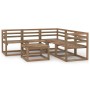 Garden furniture set, 6 pieces, with cushions, made of brown impregnated pine wood. by vidaXL, Garden sets - Ref: Foro24-3067...