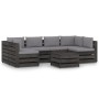 Garden furniture 7 pieces with gray impregnated wood cushions by vidaXL, Garden sets - Ref: Foro24-3068337, Price: 689,98 €, ...