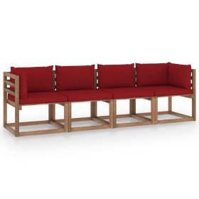 4-seater pallet sofa with impregnated pine wood cushions by vidaXL, Garden sets - Ref: Foro24-3067341, Price: 224,99 €, Disco...