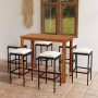 Garden bar set 7 pieces with black cushions by vidaXL, Garden sets - Ref: Foro24-3067998, Price: 369,81 €, Discount: %