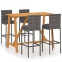 5-piece garden bar set with gray cushions by vidaXL, Garden sets - Ref: Foro24-3067959, Price: 408,31 €, Discount: %