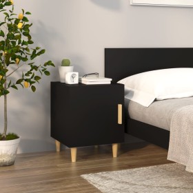 Mesita de noche madera contrachapada negra de vidaXL, Mesitas de noche - Ref: Foro24-812044, Precio: 39,99 €, Descuento: %