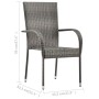 Juego de comedor para jardín 3 piezas gris de vidaXL, Conjuntos de jardín - Ref: Foro24-3067691, Precio: 215,51 €, Descuento: %