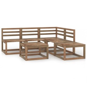 Garden furniture 6 pieces brown impregnated pine wood cushions by vidaXL, Garden sets - Ref: Foro24-3067609, Price: 237,99 €,...