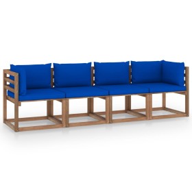 4-seater pallet sofa with impregnated pine wood cushions by vidaXL, Garden sets - Ref: Foro24-3067342, Price: 224,99 €, Disco...