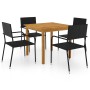 Juego de comedor para jardín de 5 piezas negro de vidaXL, Conjuntos de jardín - Ref: Foro24-3067736, Precio: 233,42 €, Descue...