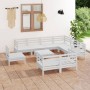 Garden furniture set 10 pieces solid white pine wood by vidaXL, Garden sets - Ref: Foro24-3083080, Price: 446,99 €, Discount: %