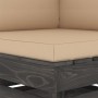 Ecksofa mit grau imprägnierten Holzkissen von vidaXL, Modulare Sofas für den Außenbereich - Ref: Foro24-3068111, Preis: 142,1...