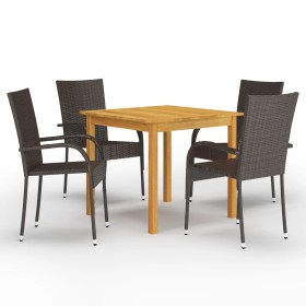 Brown 5-piece garden dining set by vidaXL, Garden sets - Ref: Foro24-3067692, Price: 308,99 €, Discount: %