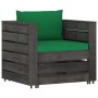 2-piece garden furniture with gray impregnated wood cushions by vidaXL, Garden sets - Ref: Foro24-3068149, Price: 199,49 €, D...