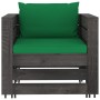 2-piece garden furniture with gray impregnated wood cushions by vidaXL, Garden sets - Ref: Foro24-3068149, Price: 199,49 €, D...