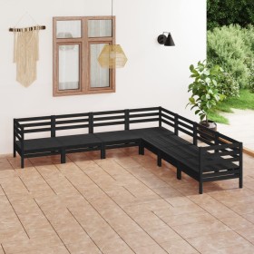 Gartenmöbel-Set 7-teilig aus massivem schwarzem Kiefernholz von vidaXL, Gartensets - Ref: Foro24-3083098, Preis: 384,99 €, Ra...