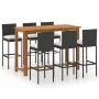 7-piece garden bar set with black cushions by vidaXL, Garden sets - Ref: Foro24-3068006, Price: 627,68 €, Discount: %