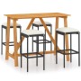 5-piece garden bar set and black synthetic rattan cushions by vidaXL, Garden sets - Ref: Foro24-3067963, Price: 271,71 €, Dis...