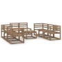 Garden furniture 9 pieces brown impregnated pine wood cushions by vidaXL, Garden sets - Ref: Foro24-3067618, Price: 314,37 €,...