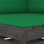 Ecksofa mit grau imprägnierten Holzkissen von vidaXL, Modulare Sofas für den Außenbereich - Ref: Foro24-3068113, Preis: 124,4...