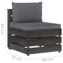 Garden furniture 7 pieces with gray impregnated wood cushions by vidaXL, Garden sets - Ref: Foro24-3068336, Price: 667,63 €, ...