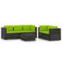 Garden furniture 6 pieces with gray impregnated wood cushions by vidaXL, Garden sets - Ref: Foro24-3068299, Price: 640,96 €, ...