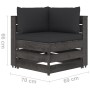 3-Sitzer-Palettensofa mit grau imprägnierten Kiefernholzkissen von vidaXL, Gartensets - Ref: Foro24-3068175, Preis: 347,17 €,...