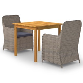 Brown 3-Piece Garden Dining Set by vidaXL, Garden sets - Ref: Foro24-3067723, Price: 367,57 €, Discount: %