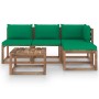 5-piece pallet garden set with impregnated pine wood cushions by vidaXL, Garden sets - Ref: Foro24-3067349, Price: 271,99 €, ...