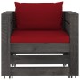 2-piece garden furniture with gray impregnated wood cushions by vidaXL, Garden sets - Ref: Foro24-3068153, Price: 181,99 €, D...