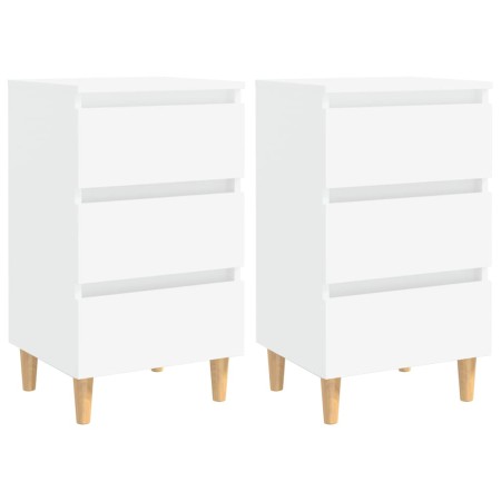 Bedside tables 2 pcs solid wood legs white 40x35x69 cm by vidaXL, Nightstands - Ref: Foro24-805888, Price: 116,08 €, Discount: %