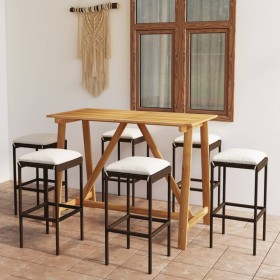 7-piece garden bar set with brown cushions by vidaXL, Garden sets - Ref: Foro24-3067965, Price: 327,90 €, Discount: %