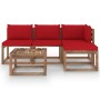 5-piece pallet garden set with impregnated pine wood cushions by vidaXL, Garden sets - Ref: Foro24-3067350, Price: 283,99 €, ...