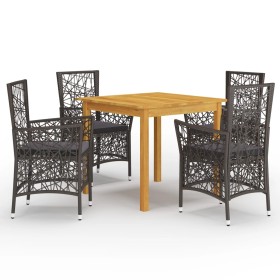 Brown 5-piece garden dining set by vidaXL, Garden sets - Ref: Foro24-3067700, Price: 582,99 €, Discount: %