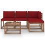 5-piece pallet garden set with impregnated pine wood cushions by vidaXL, Garden sets - Ref: Foro24-3067353, Price: 259,99 €, ...