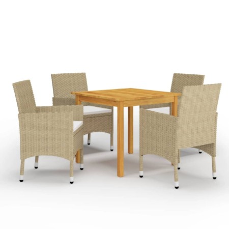 Juego de comedor de jardín de 5 piezas beige de vidaXL, Conjuntos de jardín - Ref: Foro24-3067673, Precio: 359,53 €, Descuent...