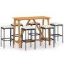 Garden bar set 7 pieces with black cushions by vidaXL, Garden sets - Ref: Foro24-3067966, Price: 338,11 €, Discount: %