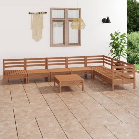 Gartenmöbel-Set 8-tlg. massives Zirbenholz honigbraun von vidaXL, Gartensets - Ref: Foro24-3083022, Preis: 414,11 €, Rabatt: %