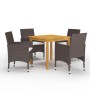 5-piece brown garden dining set by vidaXL, Garden sets - Ref: Foro24-3067674, Price: 347,99 €, Discount: %