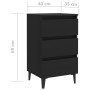 Bedside table with black metal legs 40x35x69 cm by vidaXL, Nightstands - Ref: Foro24-805907, Price: 62,90 €, Discount: %