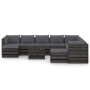 Garden furniture 11 pieces with gray impregnated wood cushions by vidaXL, Garden sets - Ref: Foro24-3068420, Price: 1,00 €, D...