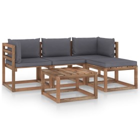 5-piece garden furniture set with anthracite cushions by vidaXL, Garden sets - Ref: Foro24-3067356, Price: 301,99 €, Discount: %