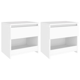 Mesitas de noche 2 uds madera contrachapada blanco 40x30x39 cm de vidaXL, Mesitas de noche - Ref: Foro24-803444, Precio: 52,9...