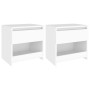 Mesitas de noche 2 uds madera contrachapada blanco 40x30x39 cm de vidaXL, Mesitas de noche - Ref: Foro24-803444, Precio: 52,9...