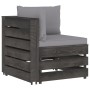 2-seater pallet sofa with gray impregnated pine wood cushions by vidaXL, Garden sets - Ref: Foro24-3068157, Price: 252,99 €, ...