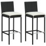 3-piece garden bar set with black cushions by vidaXL, Garden sets - Ref: Foro24-3067974, Price: 247,83 €, Discount: %