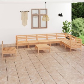 Gartenmöbel-Set 9-teilig aus massivem Kiefernholz von vidaXL, Gartensets - Ref: Foro24-3083049, Preis: 408,99 €, Rabatt: %