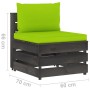 3-Sitzer-Gartensofa mit grau imprägnierten Holzkissen von vidaXL, Gartensets - Ref: Foro24-3068179, Preis: 327,56 €, Rabatt: %