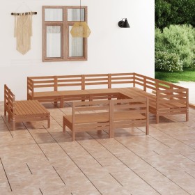 Gartenmöbel-Set 11-teilig aus massivem honigbraunem Kiefernholz von vidaXL, Gartensets - Ref: Foro24-3083157, Preis: 561,28 €...