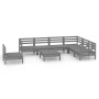 8-teiliges Gartenmöbel-Set Kiefernholz massiv grau von vidaXL, Gartensets - Ref: Foro24-3083041, Preis: 392,77 €, Rabatt: %