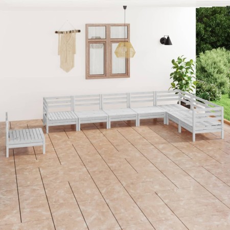 Garden furniture set 8 pieces solid white pine wood by vidaXL, Garden sets - Ref: Foro24-3083045, Price: 377,45 €, Discount: %