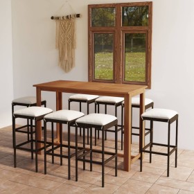 9-piece garden bar set with brown cushions by vidaXL, Garden sets - Ref: Foro24-3068013, Price: 435,43 €, Discount: %