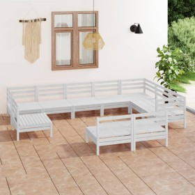 Garden furniture set 10 pieces solid white pine wood by vidaXL, Garden sets - Ref: Foro24-3083065, Price: 481,75 €, Discount: %