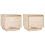 Bedside tables 2 pcs solid pine wood 35x34x32 cm by vidaXL, Nightstands - Ref: Foro24-813396, Price: 81,08 €, Discount: %